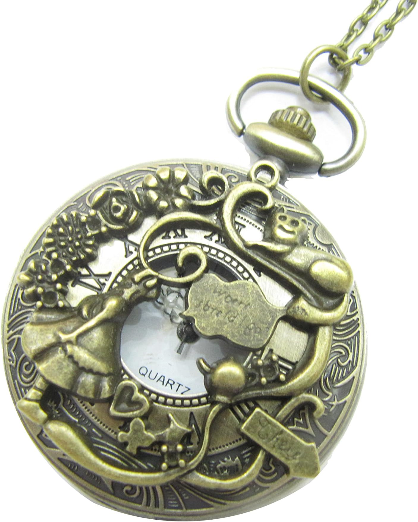 Alice in Wonderland Pocket Watch Necklace, Alice Watch, Alice in Wonder Watch, Alice in Wonderland Jewelry