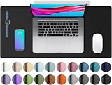 Aothia Leather Desk Pad 60x35cm Non-Slip PU Leather Mouse Pad Black