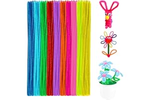Anvin Pipe Cleaners 100 Pcs 10 Colors Chenille Stems for DIY Crafts Decorations Creative School Projects (6 mm x 12 Inch, Assorted Bright Colors)