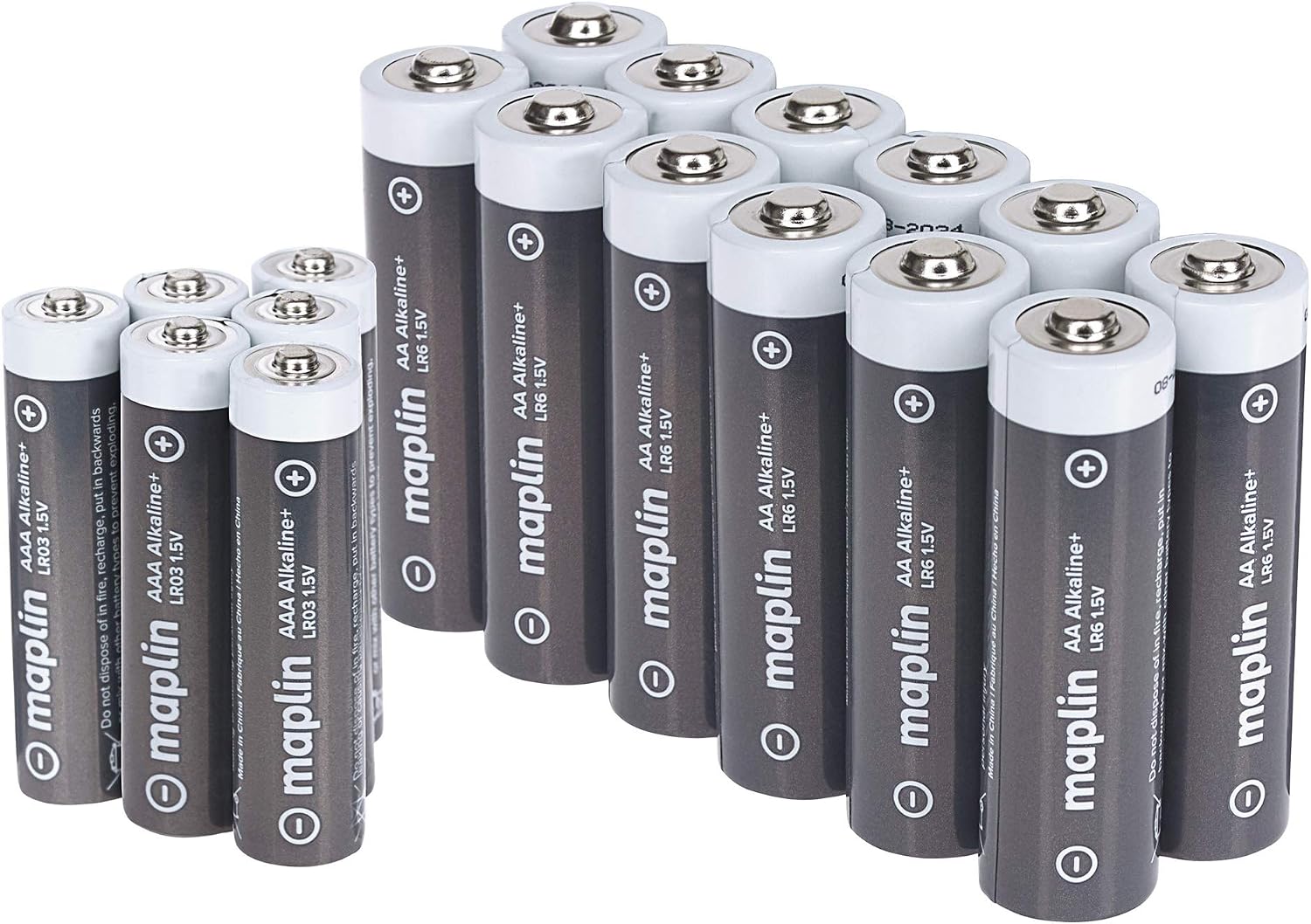 Maplin 12x AA LR6 / 6x AAA LR03 1.5V Alkaline Batteries (Triple A) 7 Year Shelf Life High Performance