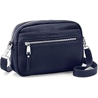 MUHUASHI Women's Small Crossbody Bag - Vegan Leather Shoulder Purse With Adjustable Wide Strap