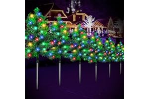 KUCICEZU 6PCS Solar Christmas Tree for Christmas Decorations Outdoor Pathway Lights with 120 C6 Multi-Color Lights 8 Lighting Modes Waterproof for Outside Garden Yard Lawn House Front Porch Door