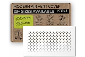 SABA Home Decor Air Vent Cover Grille - Acrylic Plexiglass Return and Register White Finish Decorative Covers for Walls & Cei