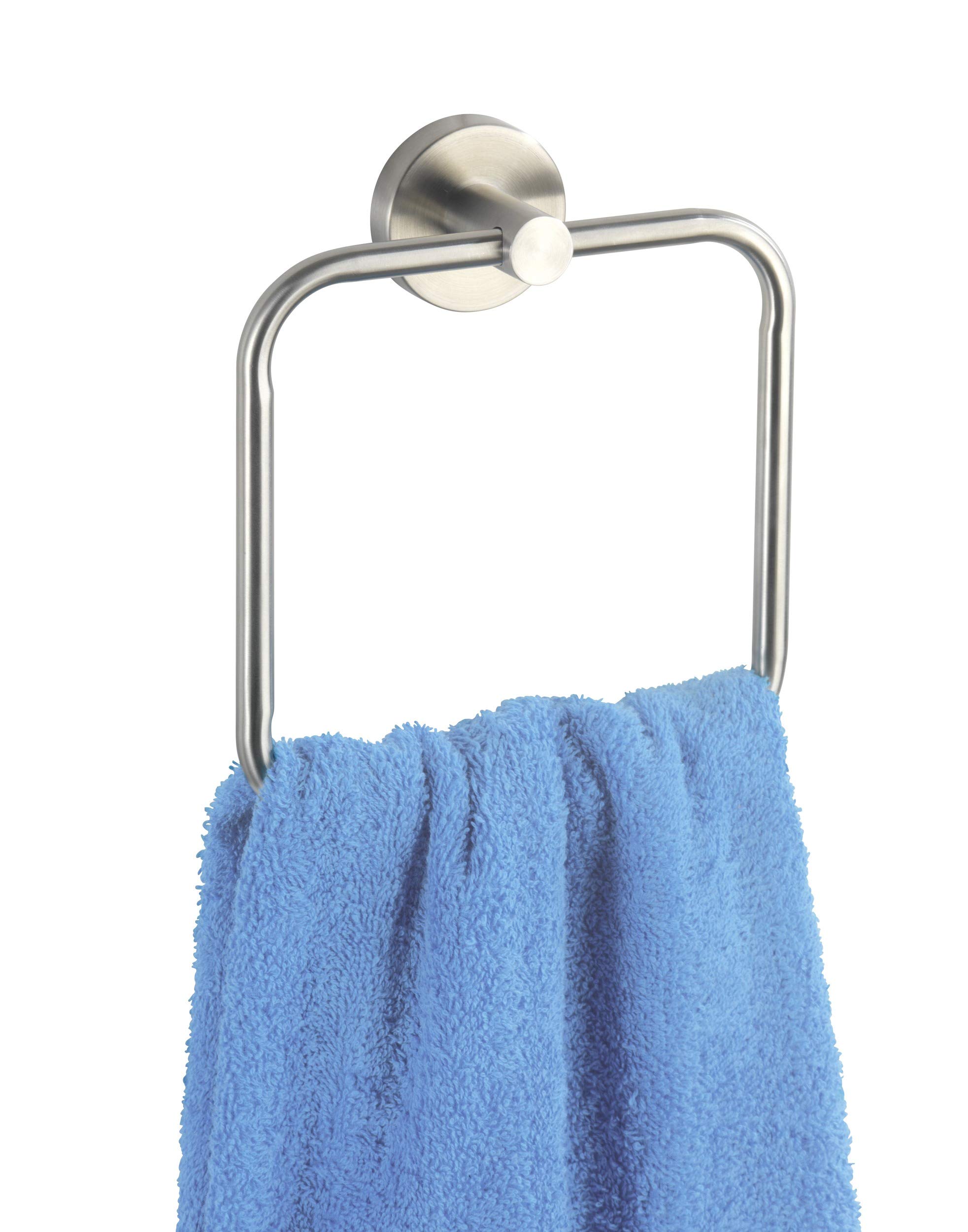 WENKO 19639100 Towel ring Bosio, Metal Stainless steel, 16 x 18 x 5 cm, Matt