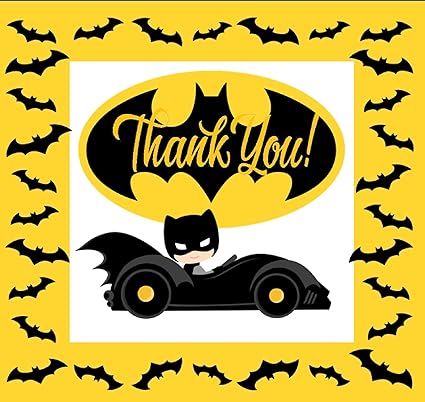 Batman Theme Thank You Tags (20 Pieces) For Batman Theme Party/ Boy's ...