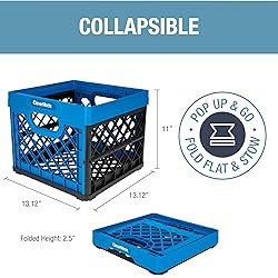 CleverMade Collapsible Milk Crate, Neptune