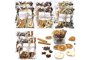 Siifert 8 Pcs Christmas Stovetop Potpourri Xmas Simmer Pot Kit Dried Orange Apple Pieces Potpourri Simmer Pot Room Air Freshener Sachet Botanical Bowl Filler Gift Decor for Holiday Xmas Decor