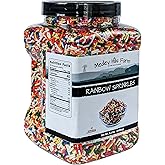 Rainbow sprinkles by Medley Hills farm in Reusable Container 2.2 Lbs. - Great bulk rainbow sprinkles for cake decorating - Ko