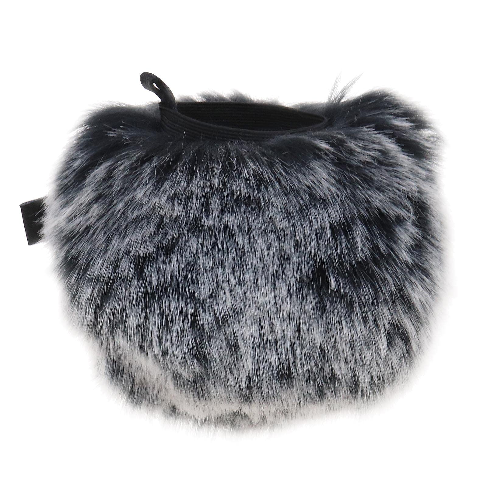 OTOTEC Microphone Wind Cover Compatible with Blue Yeti Nano Elastic Band Design Black and White Furry Microphone Wind Muff Artificial Fur Mic Wind Cover Filter as Foam Cover