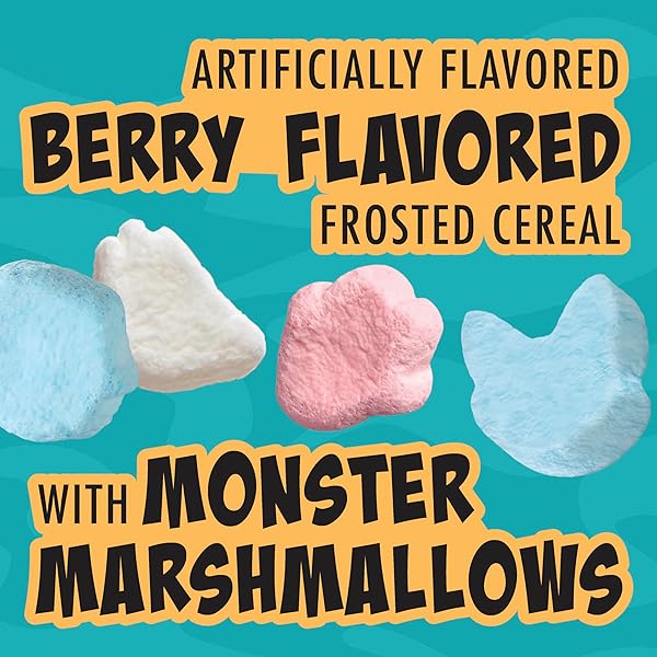 BOO BERRY CEREAL WITH MONSTER MARSHMALLOWS, KIDS BREAKFAST CEREAL, LIMITED EDITION, MADE WITH WHOLE GRAIN, FAMILY SIZE, 16 OZ