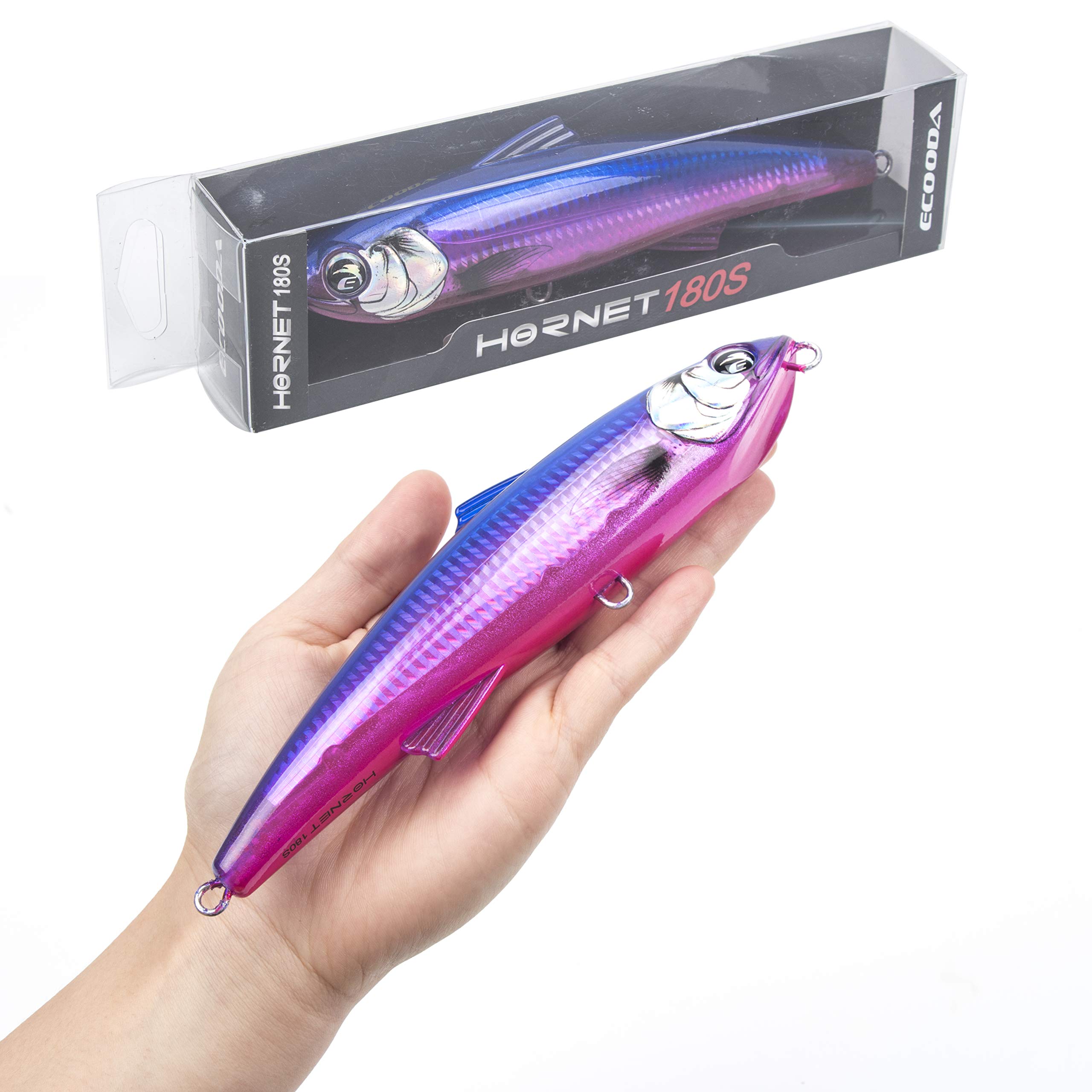 ECOODA Hornet Saltwater Fishing Lure 2.9oz 7in Topwater Popper Hard Bait Floating Pencil Lure for Kingfish/Tuna/Mackerel/Marlin/Mahi Mahi Offshore Trolling Onshore Floating Crankbait