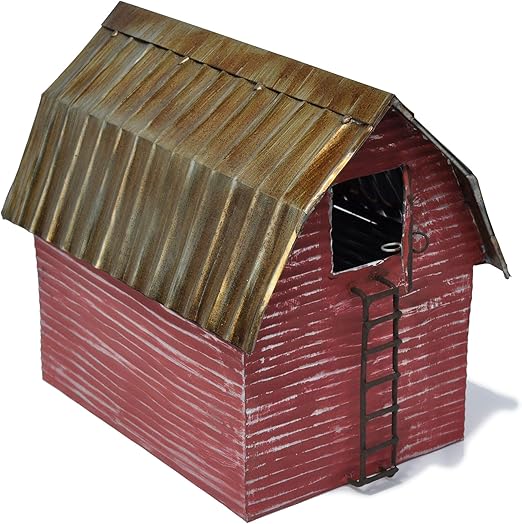 Amazon Com Jeremie Corporation Red Metal Barn For Miniature
