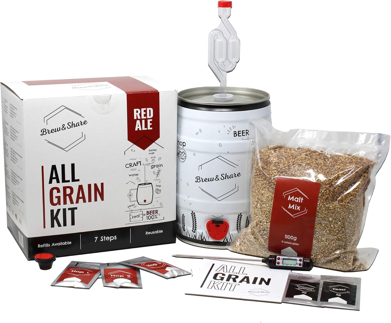 Brew & Share Red Ale Beer Making Kit Just 2 weeks. Brewing Malts