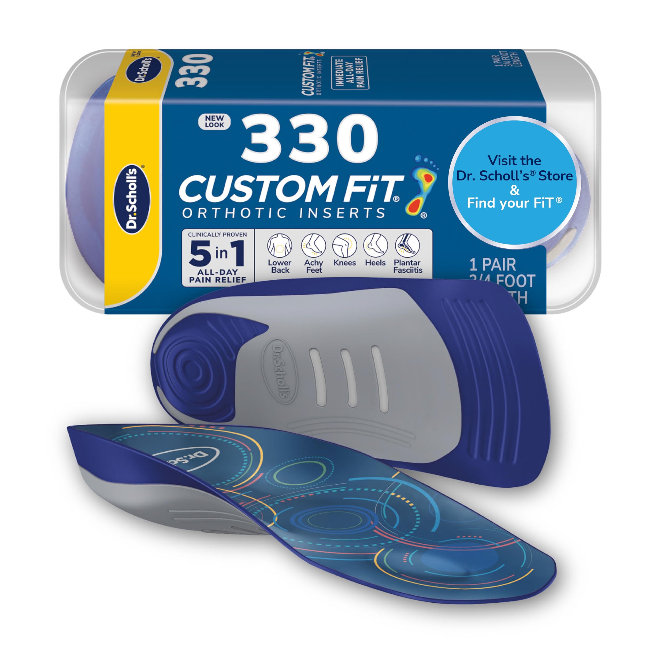 Photo 1 of *MINOR DAMAGE - USED*
Dr. Scholl’s Custom Fit Orthotics 3/4 Length Arch Support Shoe Inserts - Plantar Fasciitis Relief Insoles for Men and Women, Immediate All-Day Total Lower Body Pain Relief, FSA HSA Eligible, CF330