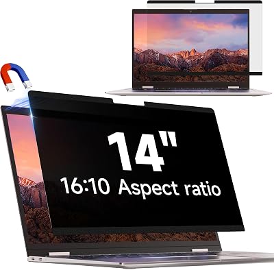 IPROKKO 14 Inch Magnetic Privacy Screen for Laptops 16:10 Anti Blue Light