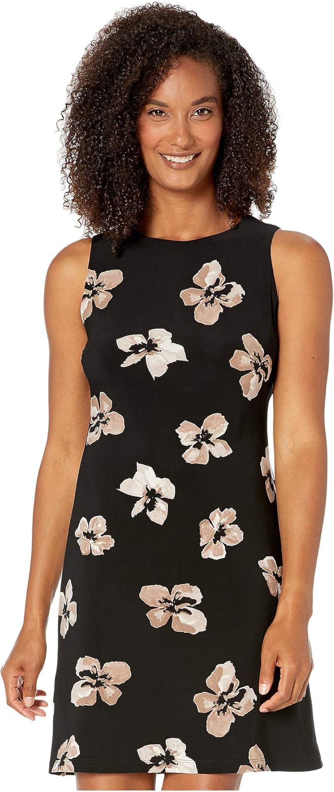 Amazon.com: Tommy Hilfiger Collegiate Floral A-Line Dress Black/Khaki 6: Clothing