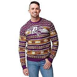 FOCO Standard NFL Big Logo Ugly Sweater, Team Color