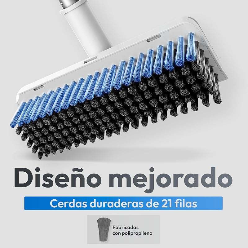 Escoba y Recogedor Plegable 3 en 1 con Cepillo Extraíble y Limpiacristales Oculto - Mango Telescópico de 126 cm y Rotación de 180º - Limpieza del Hogar Oficina
