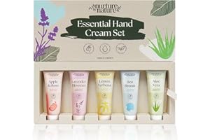 NURTURE BY NATURE BOTANICALS Hand Cream Gift Set from Nurture by Nature, 5pcs, Mothers Day Gifts, Hand Lotion Travel Size, Enriched with 6% Shea Butter & Glycerin, Hand Cream for Women, Dry Skin, Hand Lotion Gift Set for Women