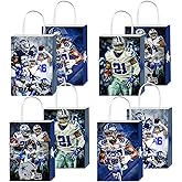 Bovulo 12pcs Cowboys Party Gift Bags with Handles, Football Birthday Party Supplies for Party Decorations