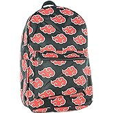 Bioworld Naruto Backpack Shippuden Akatsuki Red Clouds All Over Print Travel Laptop Backpack 17"
