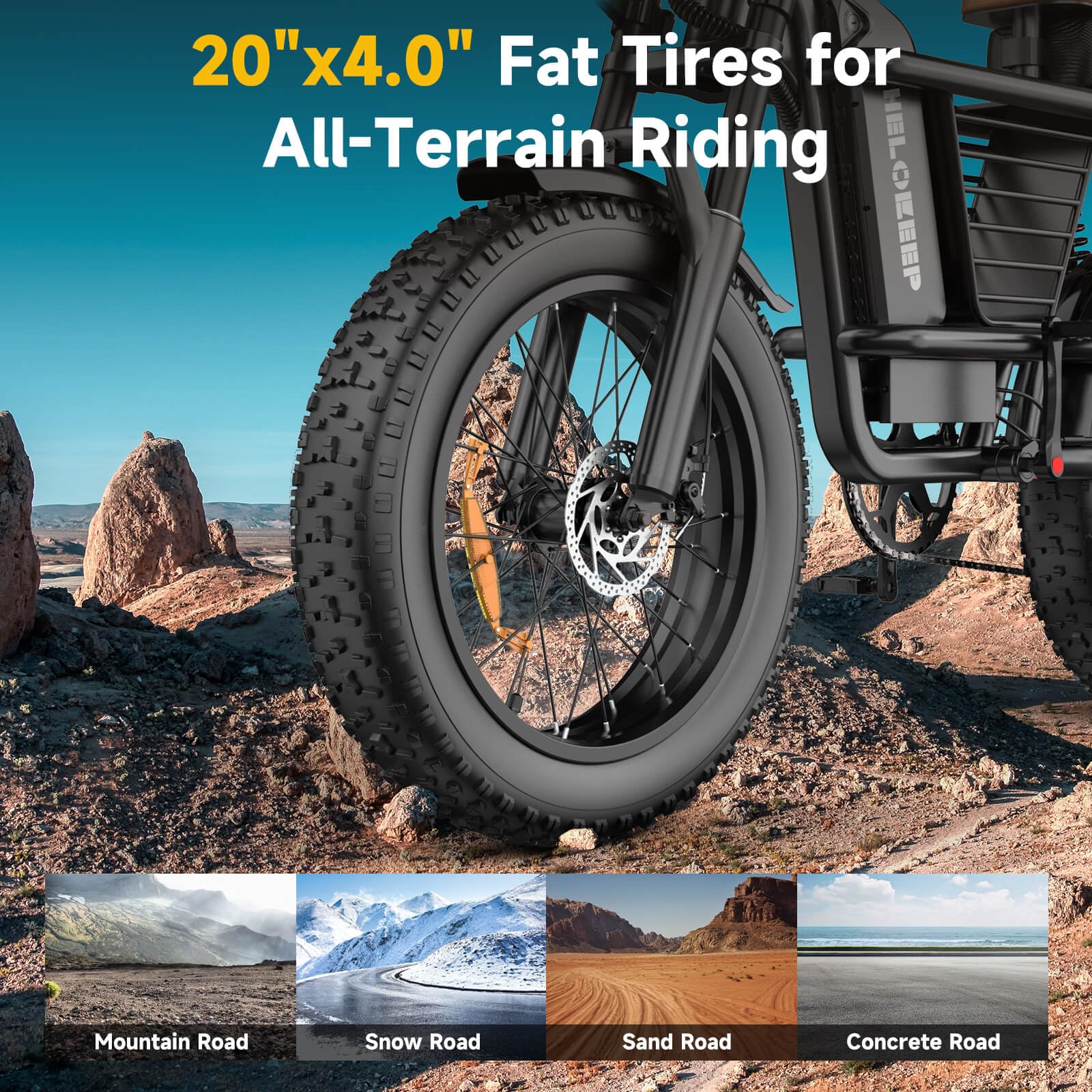 HiKeep Electric Bike for Adults - 20 x 4 Inch Fat Tire Ebike, 750W/Peak 1500W Dual Motor Ebike, 48V Detachable Battery, 4 Riding Modes Electric Dirt Bike, 7 Speed Electric Motorcycle, UL 2849