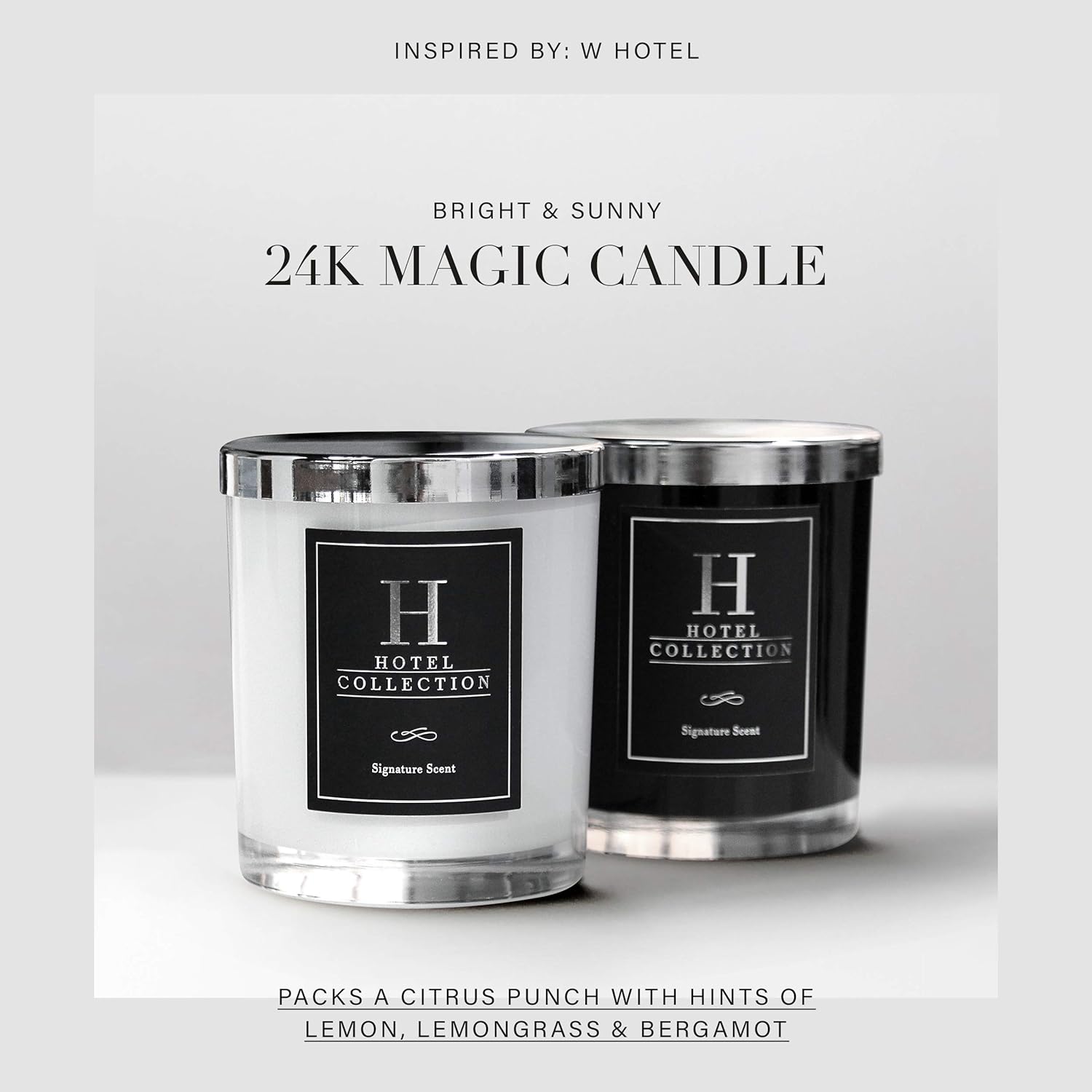24K Magic Candle in a Jar, with Hints of Lemongrass and Magnolia, 70 Hour Burn Time, 11oz Black: Home Improvement
