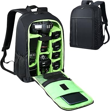 Estarer Mochila para cámara réflex digital con soporte para trípode y funda impermeable