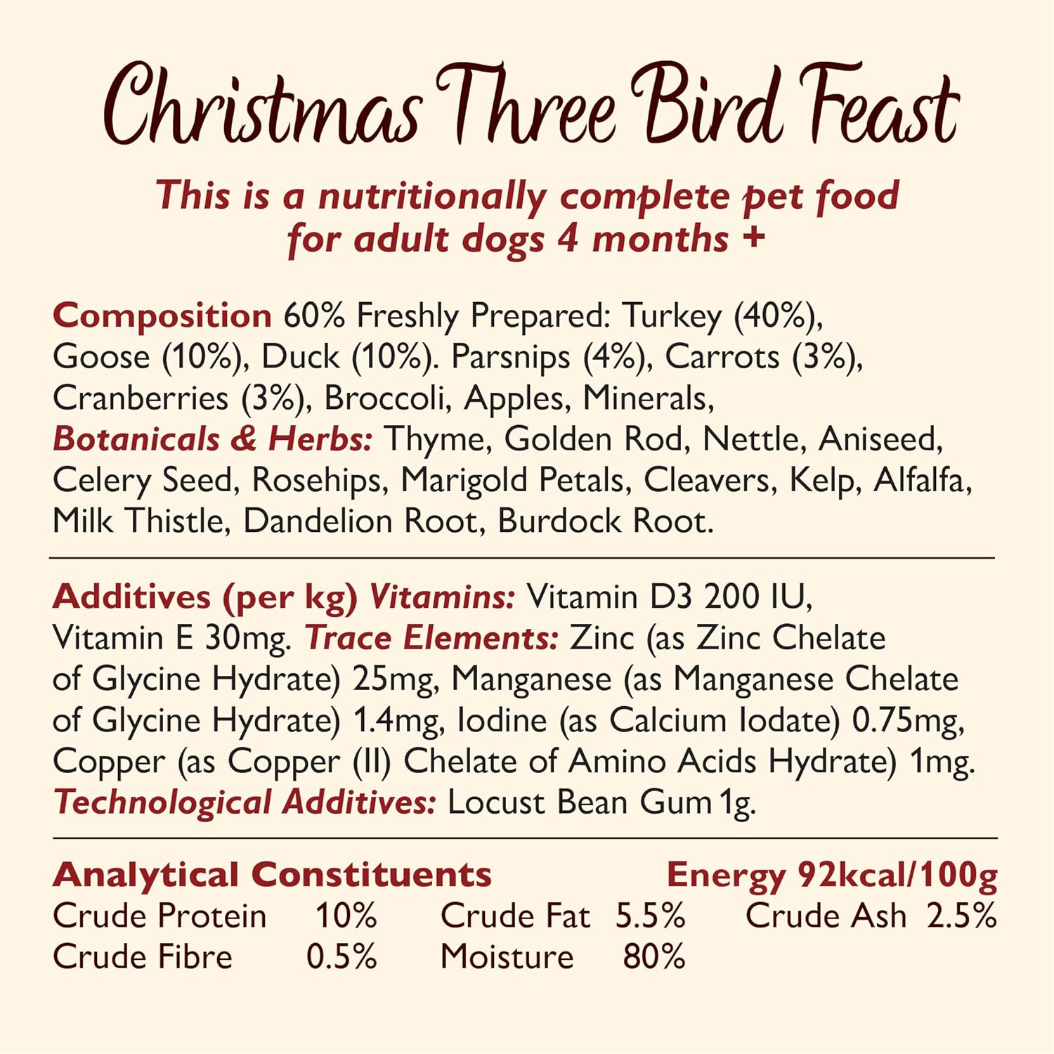 Lily's Kitchen Christmas Spectacular Three Bird Feast with Turkey - Grain Free Adult Wet Dog Food (6 Tins x 400 g) - Image 5