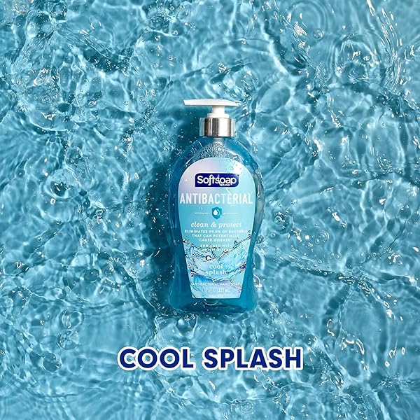 SOFTSOAP ANTIBACTERIAL LIQUID HAND SOAP PUMP, CLEAN & PROTECT, COOL SPLASH – 11.25 FL. OZ
