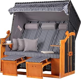 Mr. Deko Ostsee Dreisitzer PE schwarz Dessin Royal Anthrazit (527)