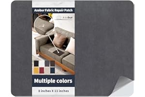 Azobur Velvet Repair Patch,Self-Adhesive Rectangular Flannel Fabric Patch,Multicolor Available Anti Scratch Velvet 8X11 Inch Peel and Stick for Sofas, Automotive Interior, Handbags,and Pillow (Gray)
