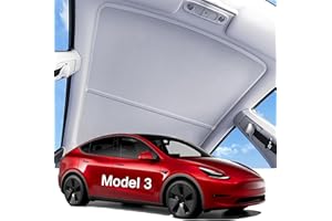 LOWEEY 2025 Upgraded Tesla Model 3 Sunshade Roof, UPF200+ Roof Sunshade with Storage Bag, No-Sag & No-Gaps Heat Insulation Foldable Glass Roof Sun Shade, Tesla Model 3 Accessories MY20-23 Gray
