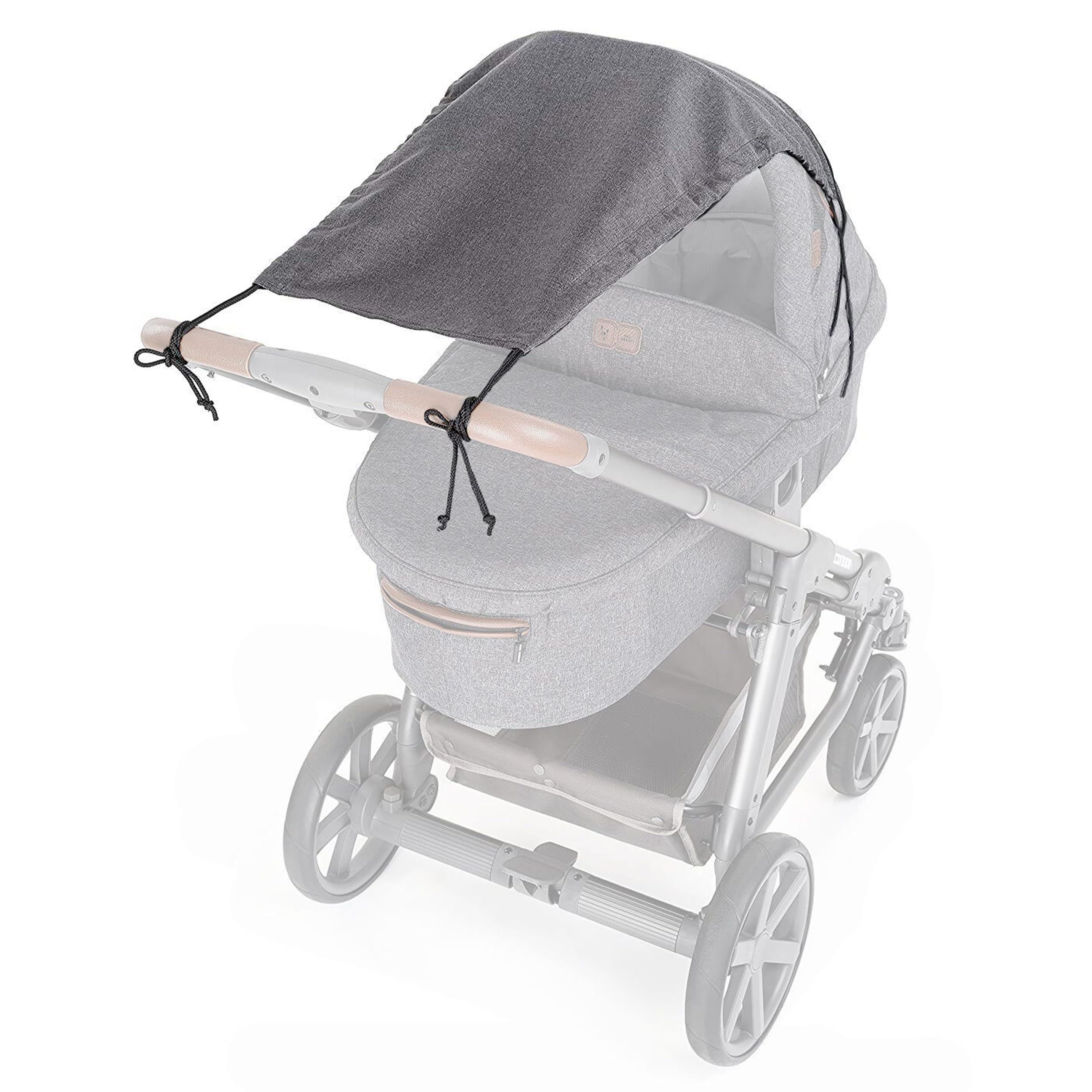 Zamboo Universal Pram Sunshade Deluxe for Pushchair, Buggy and Carrycot - Stroller Sun Sail with UV Protection 50 and up and Down Slide Function - Melange Grey