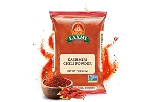 LAXMI BRAND LAXMI Kashmiri Chili Powder - Authentic Low Heat Indian Red Chili Seasoning- NON-GMO - 7 oz Cooking Spice
