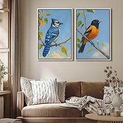 MUDECOR Framed Canvas Print Wall Art Set Blue Jay