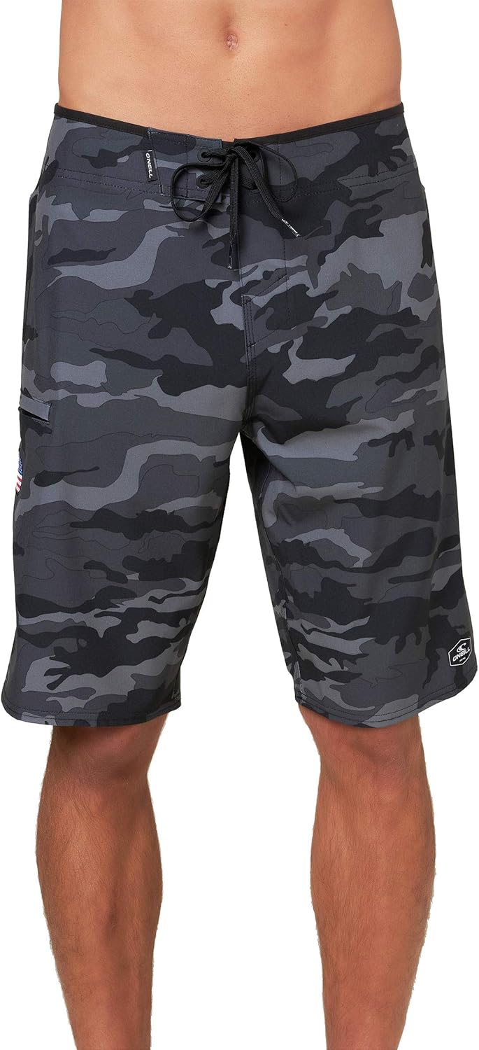 O'NEILL GI Jack Patriotic Hyperfreak Boardshorts with American Flag Theme: Clothing