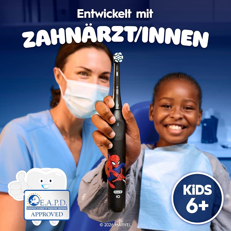 iO Aufsteckbürsten Kids 6+ Marvel Spiderman, Schwarz, 4 Stück