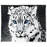 XSMEI Snow Leopard Sherpa Blanket, Animal Print Fleece Throw Blankets for Couch Sofa Bed, Super Soft Warm and Lightweight, 60" x 80"