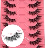 Mavphnee Half Lashes Fox Style 8 Pairs Natural Clear Band 3D PBT False Eyelashes view 4