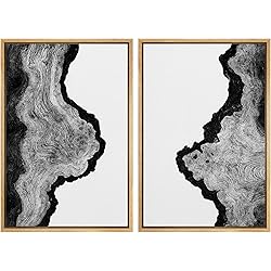 MUDECOR Framed Canvas Print Wall Art Set Black and