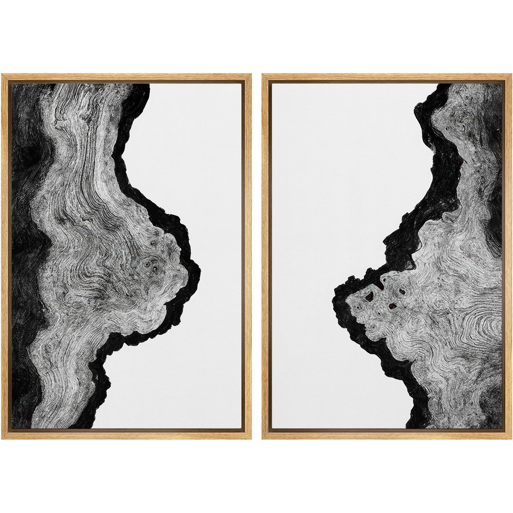 MUDECOR Framed Canvas Print Wall Art Set Black and