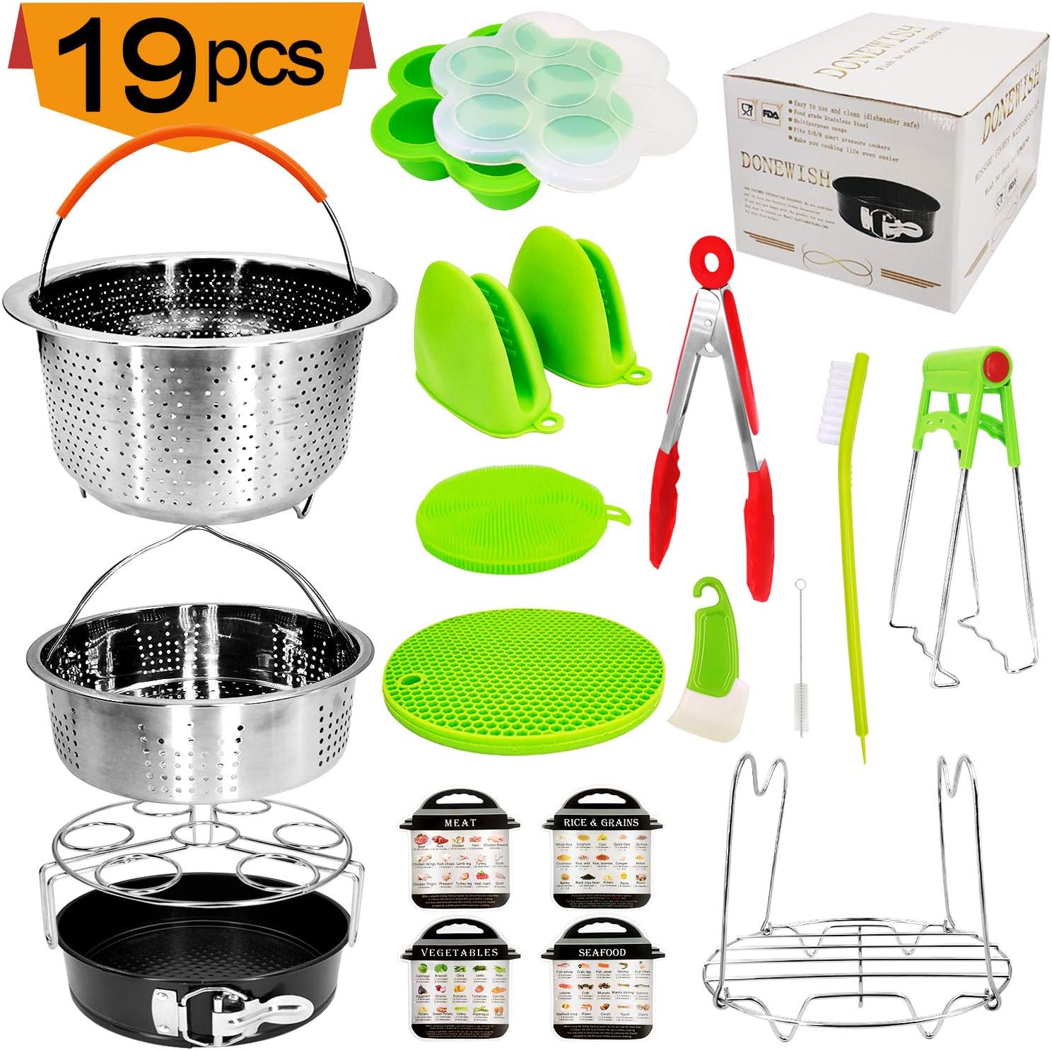 19Pcs Pot Accessories for Pressure Cooker fit 5,6,8Qt Pressure Cooker Pot Accessories Instant