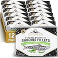 Brunswick Wild Caught Sardine Fillets in Hot Pepper, 3.75 oz Can (Pack of 12) - 16g Protein per Serving - Gluten Free, Keto Friendly - Great for Pasta & Seafood Recipes