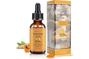 DERMAXGEN Organic Turmeric Oil for Skin Lightening – Turmeric Face Oil for Dark Spots, Anti-Aging & Hydrating Dry Skin – Glow Moisturizer for Face, Neck & Eyes (2 FL OZ / 60 ML)