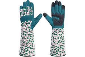 isilila Long Gardening Gloves for Women, Rose Pruning Gloves Thornproof with Forearm Protection, Breathable Work Gloves with Touch