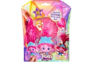 Magic Mixies DreamWorks Trolls Band Together Squishy, Stretchy Glitter-Filled Hair Doll - Stretchy Hair Poppy
