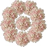 7.1'' Pink Hydrangea Artificial Flowers,10 Pcs Artificial Silk Hydrangea Heads,81 Petals Faux Hydrangea Flowers Heads with Stems for Home Wedding Baby Shower Decor(Pink)