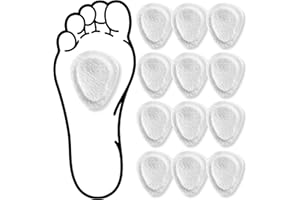 BENOO Metatarsal Pads (12 Pack) Felt Foot Pads for Pain Relief for Women & Men [1/4" Thick] Premium Ball of Foot Cushions, Metatarsalgia, Forefoot and Sole Support