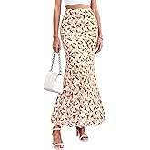 PRETTYGARDEN Women's Maxi Skirt 2026 Summer Flowy Polka Dot Floral High Waisted Mermaid Office Work Spring Long Slip Skirts